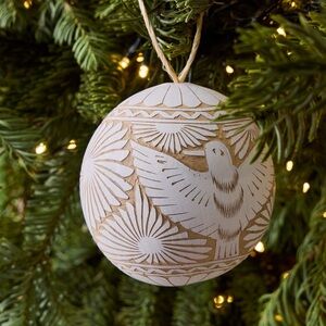 Artisan Carved Gourd Ornament, natural